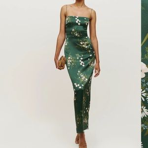 Reformation Frankie Silk Dress (buena, 2)